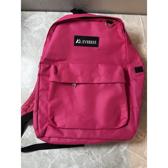 Everest Luggage Classic Backpack‎ - Hot Dark Pink Book Bag Unisex - Picture 1 of 8